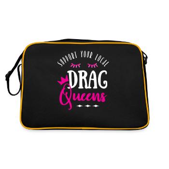Les drag queens fouent la communauté LGBTQ de soutien local - Sac Retro - noir/or - Dos