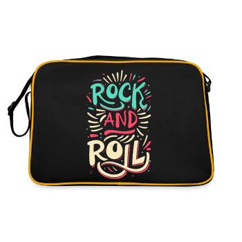Rock And Roll Rock Statement Motto - Retro Tasche - Schwarz/Gold - Hinten