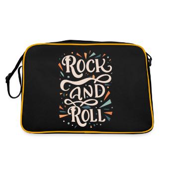 Rock And Roll Rock Statement Motto - Retro Tasche - Schwarz/Gold - Hinten
