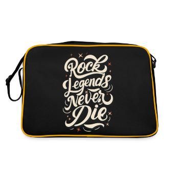Rock Legends Never Die Rock N Roll Musik - Retro Tasche - Schwarz/Gold - Hinten