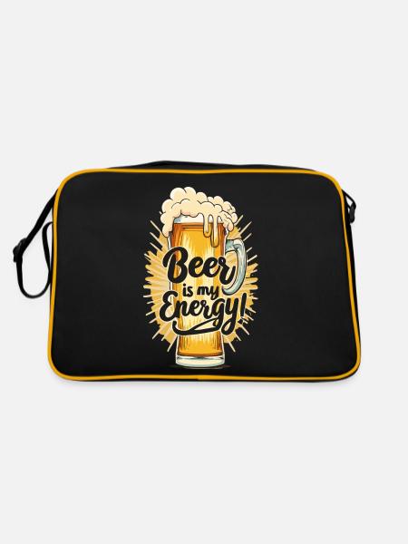 Beer is my Energy Beer Drinker Beer Lovers - Retro Bag - black/gold - Back