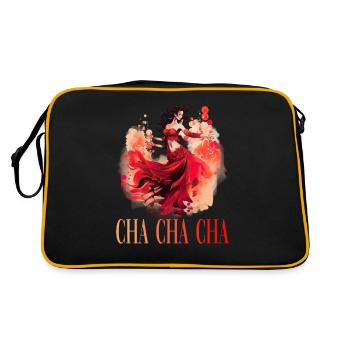 Cha Cha Cha Tanz Kubanischer Tanz Kuba Urlaub - Retro Tasche - Schwarz/Gold - Hinten