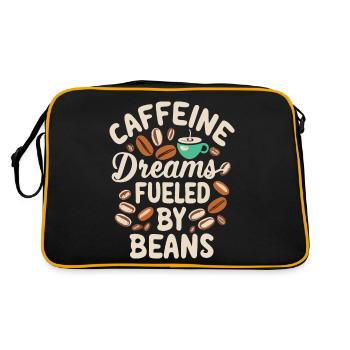 Rêves de caféine alimentés par les haricots Café Dicton - Sac Retro - noir/or - Dos