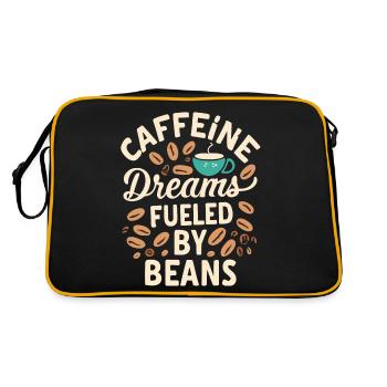 Rêves de caféine alimentés par les haricots Café Dicton - Sac Retro - noir/or - Dos