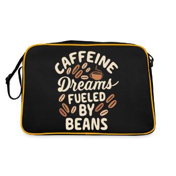 Rêves de caféine alimentés par les haricots Café Dicton - Sac Retro - noir/or - Dos