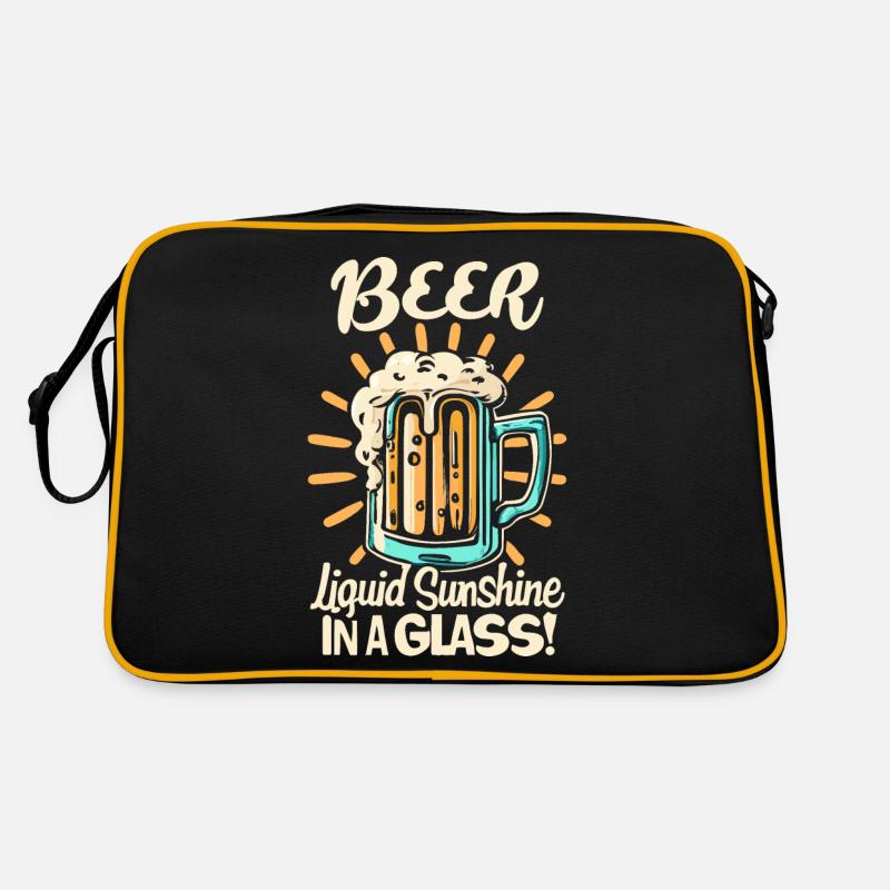 Beer Liquid Sunshine in a Glas Bier Spruch Retro Tasche
