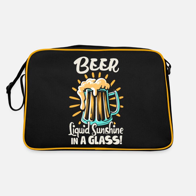 Beer Liquid Sunshine in a Glas Bier Spruch Retro Tasche