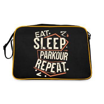 Eat Sleep Parkour Repeat Sport Saying - Retro Bag - black/gold - Back