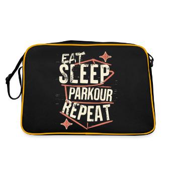 Eat Sleep Parkour Repeat Sport Saying - Retro Bag - black/gold - Back