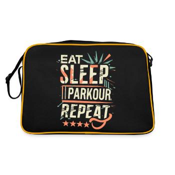 Eat Sleep Parkour Repeat Sport Saying - Retro Bag - black/gold - Back