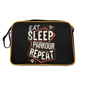 Eat Sleep Parkour Repeat Sport Saying - Retro Bag - black/gold - Back