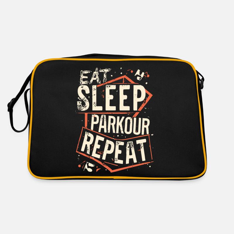 Eat Sleep Parkour Repeat Sport Spruch Retro Tasche