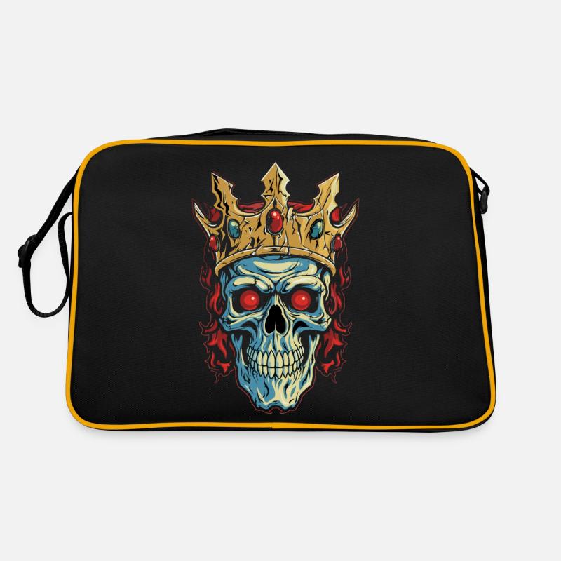 Colorful Abstract Skull with Crown Retro Bag
