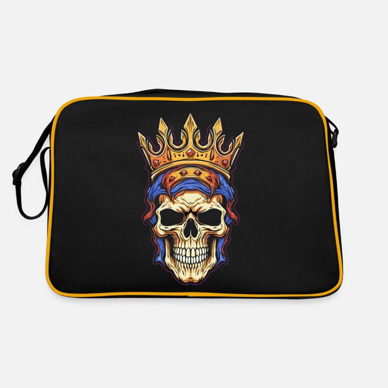 Colorful abstract skull with crown Retro Bag