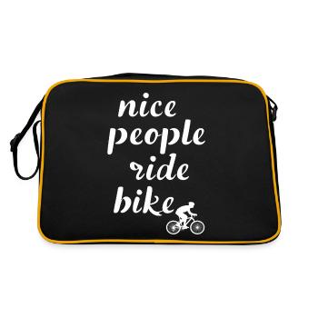 Les gens sympas font du vélo en disant citation - Sac Retro - noir/or - Dos