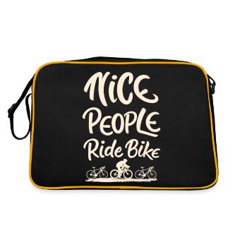 Les gens sympas font du vélo en disant citation - Sac Retro - noir/or - Dos