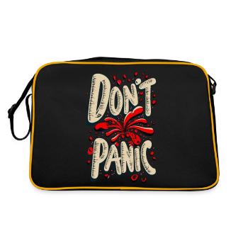 Don't Panic! Funny Saying Quote Statement - Retro Bag - black/gold - Back