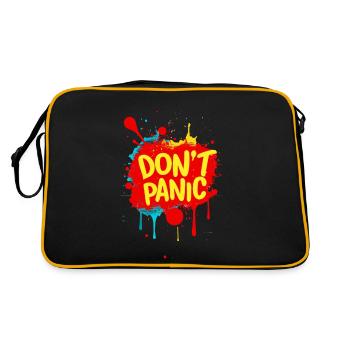 Don't Panic! Funny Saying Quote Statement - Retro Bag - black/gold - Back