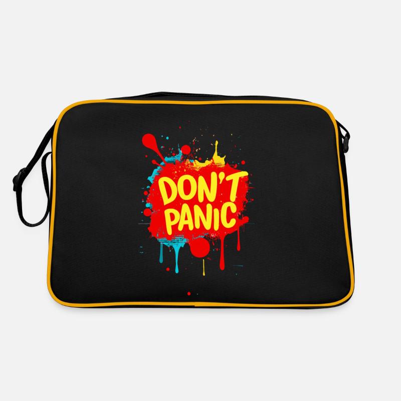 Don't Panic! Lustiger Spruch Zitat Statement Retro Tasche