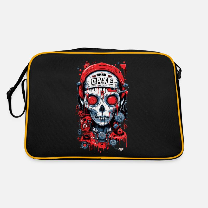 Skull Biomechanics Abstract Art Retro Bag