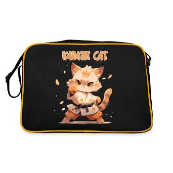 Drôle de Karaté Chat MMA Kawaii Arts Martiaux - Sac Retro - noir/or - Dos