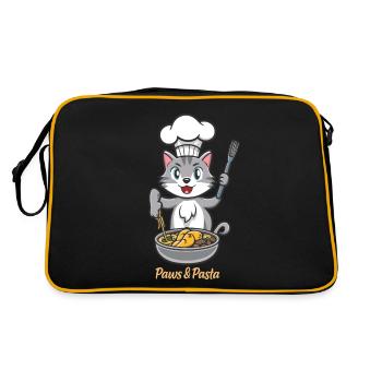 Pattes et pâtes drôles de chats dictons d’animaux - Sac Retro - noir/or - Dos