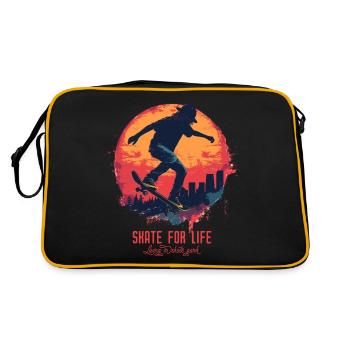 Skateboarder Skateboard Skater Skater Soleil - Sac Retro - noir/or - Dos