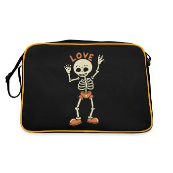 Dancing Skeleton Skull Love Halloween - Retro Bag - black/gold - Back