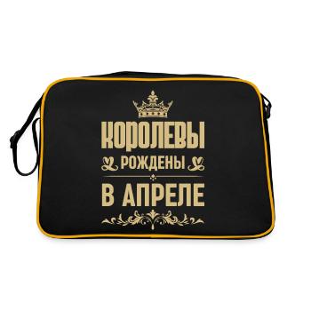 Russian Woman Girl born in April Russia - Retro Bag - black/gold - Back