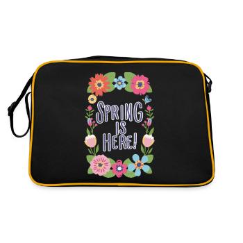 Spring Spring is here Flowers Spring Flowers - Retro Bag - black/gold - Back
