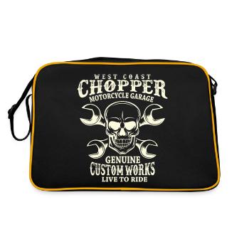 Crâne Biker Dire West Coast Chopper - Sac Retro - noir/or - Dos