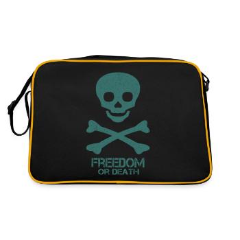 Crâne disant la liberté ou la mort - Sac Retro - noir/or - Dos