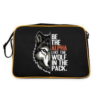 Loup Loups Dictons Drôles Animaux De Meute De Loup - Sac Retro - noir/or - Dos