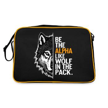 Loup Loups Dictons Drôles Animaux De Meute De Loup - Sac Retro - noir/or - Dos