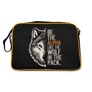 Loup Loups Dictons Drôles Animaux De Meute De Loup - Sac Retro - noir/or - Dos