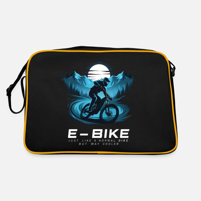 E-Bike Saying Ebiker Cyclist Mountains Nature Retro Bag