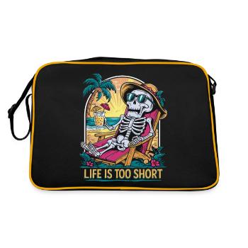 Funny skeleton with saying for the holiday - Retro Bag - black/gold - Back