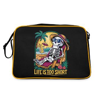 Funny skeleton with saying for the holiday - Retro Bag - black/gold - Back