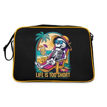 Funny skeleton with saying for the holiday - Retro Bag - black/gold - Back