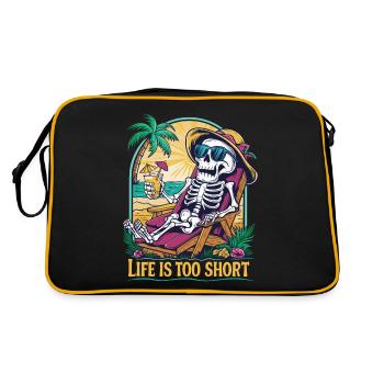 Funny skeleton with saying for the holiday - Retro Bag - black/gold - Back