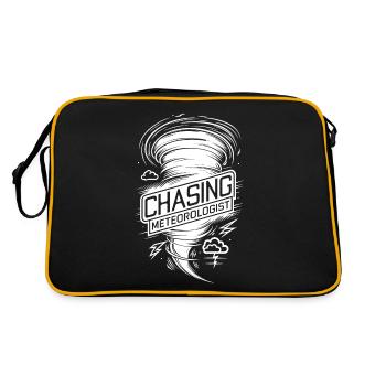 Tornado Twister Chasing Meteorologist - Retro Bag - black/gold - Back