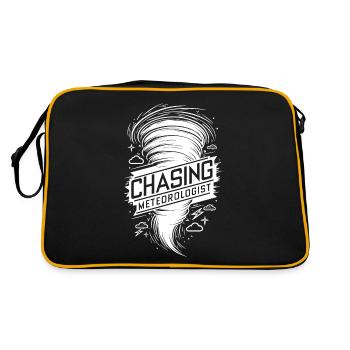 Tornado Twister Chasing Meteorologist - Retro Bag - black/gold - Back