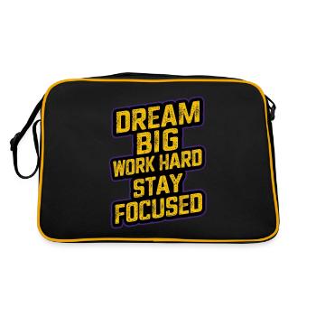 DREAM BIG WORK HARD STAY FOCUSED - Retro Bag - black/gold - Back
