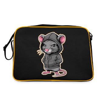 Rat cool dans un sweat à capuche élégant - Funny Animals - Sac Retro - noir/or - Dos