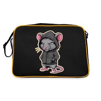 Rat cool dans un sweat à capuche élégant - Funny Animals - Sac Retro - noir/or - Dos