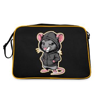 Rat cool dans un sweat à capuche élégant - Funny Animals - Sac Retro - noir/or - Dos