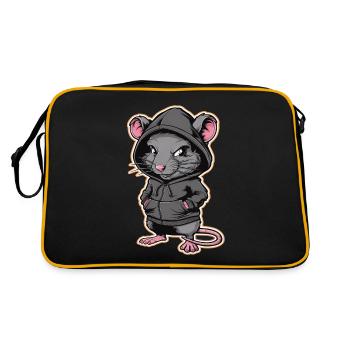 Rat cool dans un sweat à capuche élégant - Funny Animals - Sac Retro - noir/or - Dos