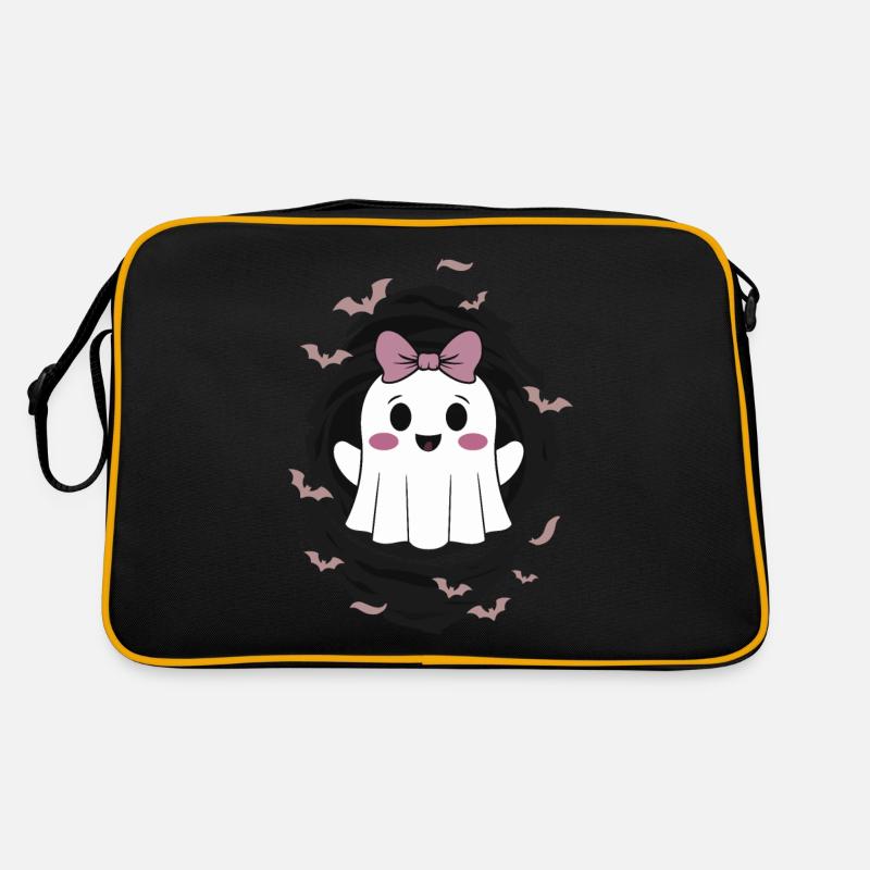Cute Ghost with Bats Retro Bag