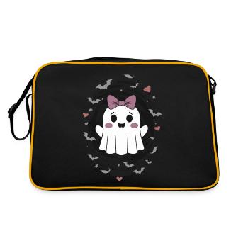 Cute Ghost with Bats - Retro Bag - black/gold - Back