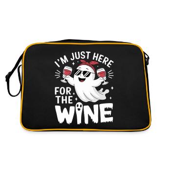 Fantôme d’Halloween, je suis juste là pour le vin - Sac Retro - noir/or - Dos